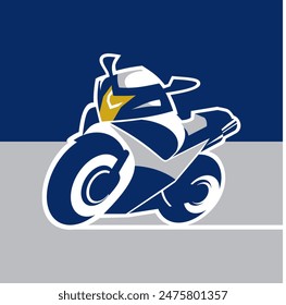 Fully editable motorbike vector in abstract style