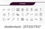 fully editable outline icon collection from kitchen concept. thin line icons set such as scoop, pot, dishes, aluminum foil, steamer,