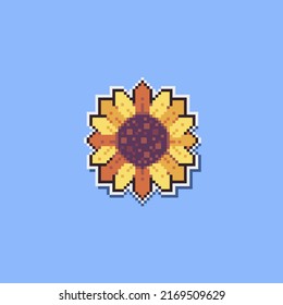 Fully editable pixel art vector illustration yellow flower for game development, graphic design, poster and art.