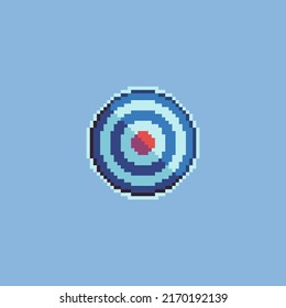Fully editable pixel art vector illustration bullseye for game development, graphic design, poster and art.