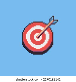 Fully Editable Pixel Art Vector Illustration Bullseye For Game Development, Graphic Design, Poster And Art.