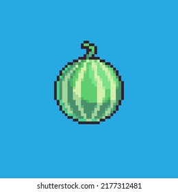 Fully editable pixel art vector illustration cartoon watermelon for game development,
graphic design, poster and art.
