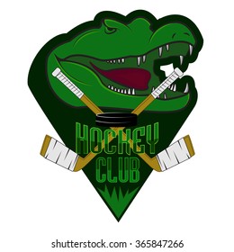 Fully editable professional hockey logo . Alligator hockey logo