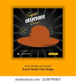 Fully editable and scalable social media post template design.