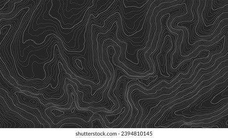 Fully editable and scalable vector illustration of topographic map on a dark background. Great as an abstract background.