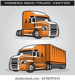 Fully editable Semi-Truck Vector illustration