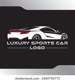 Fully editable simple luxury car silhouette vector suitable for logo designs