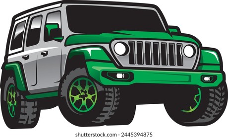 Fully editable SUV vector illustration