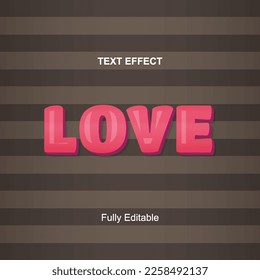 fully editable text effect, Love Text Style