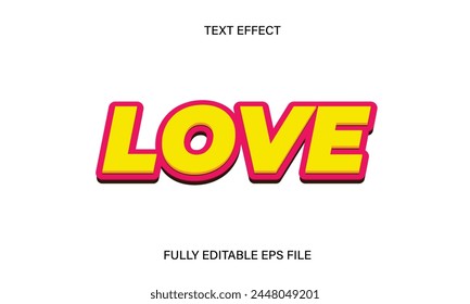 Fully editable text effect love template