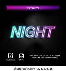 fully editable text effect, neon Text Style.