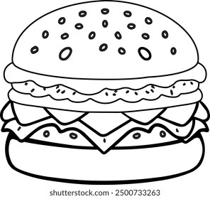 Fully Editable Vector Burger Illustration