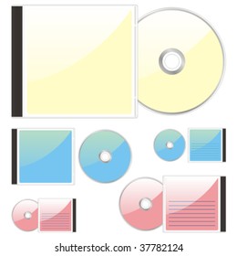 fully editable vector colored CDs and cases ready to use