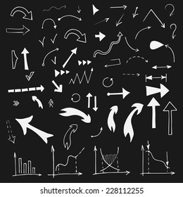 Fully editable vector doodle arrows and graphic charts