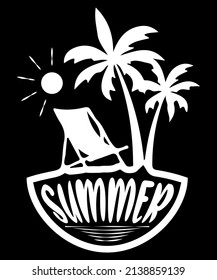 Fully editable Vector EPS 10 Outline of Summer Beach T-Shirt Design an image suitable for T-shirts, Mugs, Bags, Poster Cards and much more. The Package is 4500* 5400px