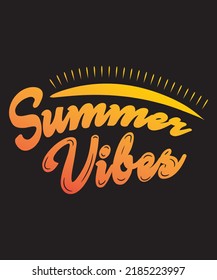 Fully editable Vector EPS 10 Outline of Summer Vibes T-Shirt Designs an image suitable for T-shirts, Mugs, Bags, Poster Cards, and much more. 