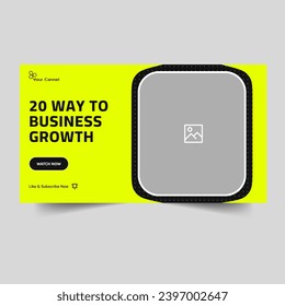 Fully editable vector eps video thumbnail design for business idea, business tips and tricks, video cover banner design