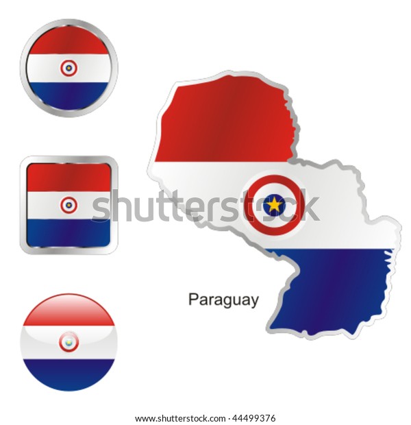 Fully Editable Vector Flag Paraguay Map Stock Vector (Royalty Free ...