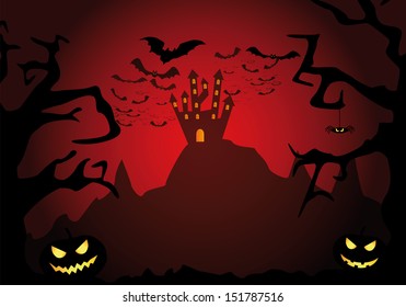 fully editable vector halloween background