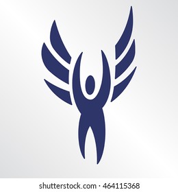 Fully editable vector illustration of an angel. Perfect for use as a logo or icon. 