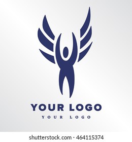 Fully editable vector illustration of an angel. Perfect for use as a logo or icon. 