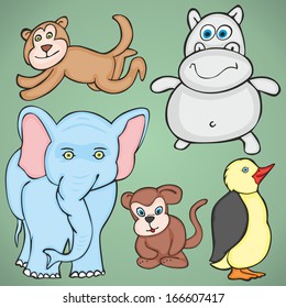 fully editable vector illustration animals