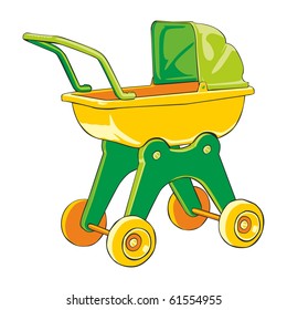fully editable vector illustration baby-car