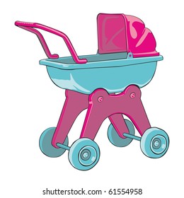 fully editable vector illustration baby-car