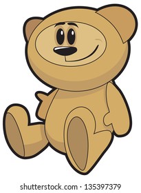 Fully editable vector illustration of a cartoon bear.