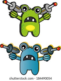 Fully editable vector illustration of a cartoon alien.