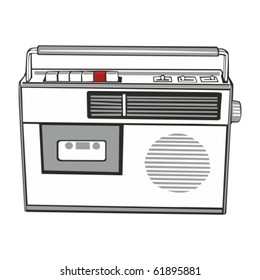 fully editable vector illustration cassette player
