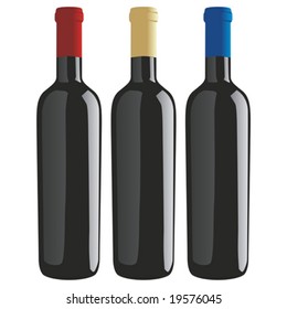 fully editable vector illustration of classic shape wine bottles ready to use