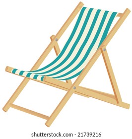 Fully editable vector illustration of a deckchair