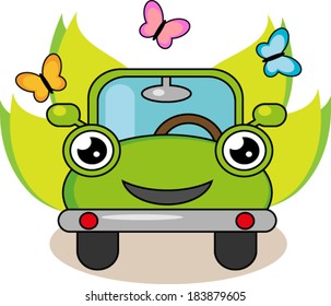 Fully editable vector illustration of eco car. 