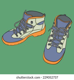 fully editable vector illustration of isolated shoes