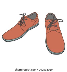 fully editable vector illustration of isolated shoes