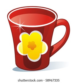 fully editable vector illustration of isolated colored mug