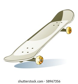 fully editable vector illustration of isolated colored skateboard