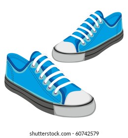 fully editable vector illustration of isolated shoes