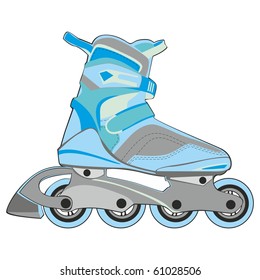 fully editable vector illustration of isolated roller skates