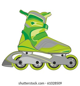 fully editable vector illustration of isolated roller skates