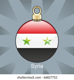 fully editable vector illustration of isolated syria flag in christmas bulb shape