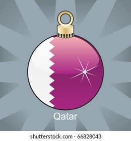 fully editable vector illustration of isolated qatar flag in christmas bulb shape