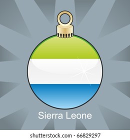 fully editable vector illustration of isolated sierra leone flag in christmas bulb shape