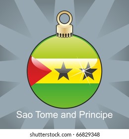 fully editable vector illustration of isolated sao tome and principe flag in christmas bulb shape