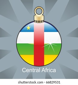 fully editable vector illustration of isolated central africa flag in christmas bulb shape