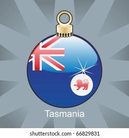 fully editable vector illustration of isolated tasmania flag in christmas bulb shape