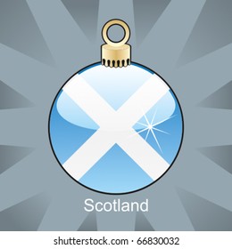 fully editable vector illustration of isolated scotland flag in christmas bulb shape