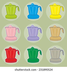 fully editable vector illustration of juicers