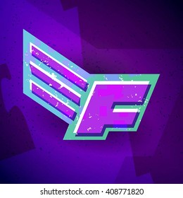 Fully editable vector illustration of the letter f
